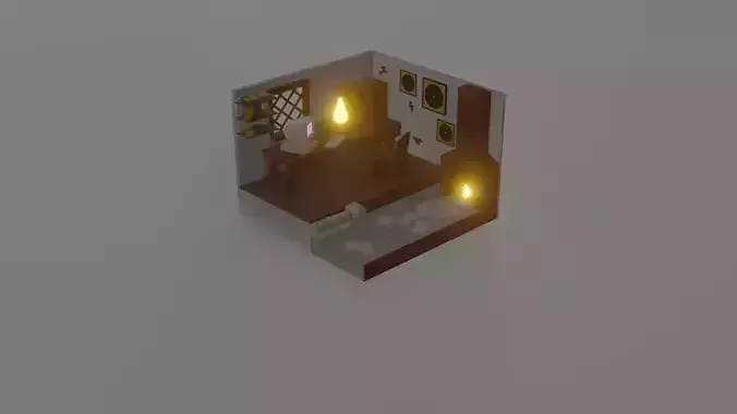 myroom80s room with lamp