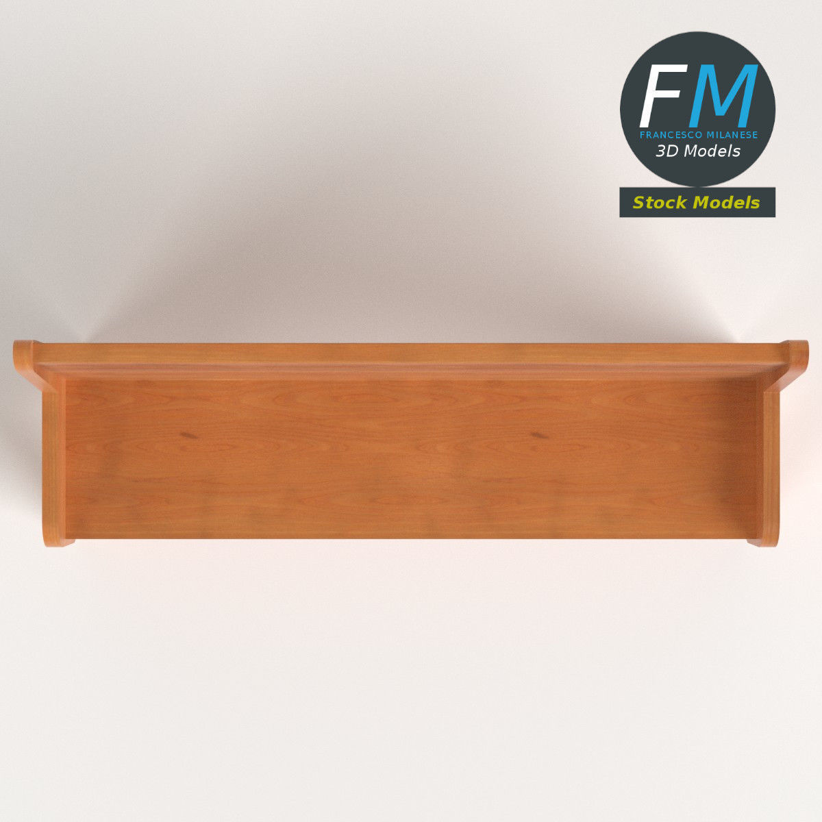 Church bench 3D model_6