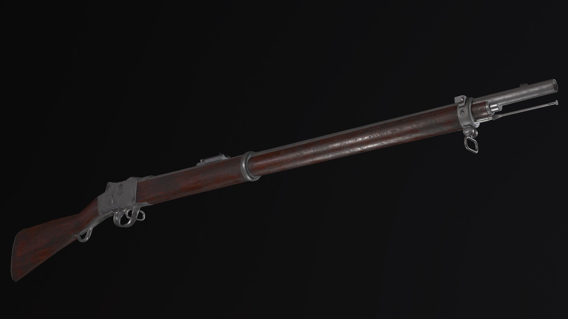 Enfield Martini Henry Rifle Game Ready Model Low-poly 3D model_4