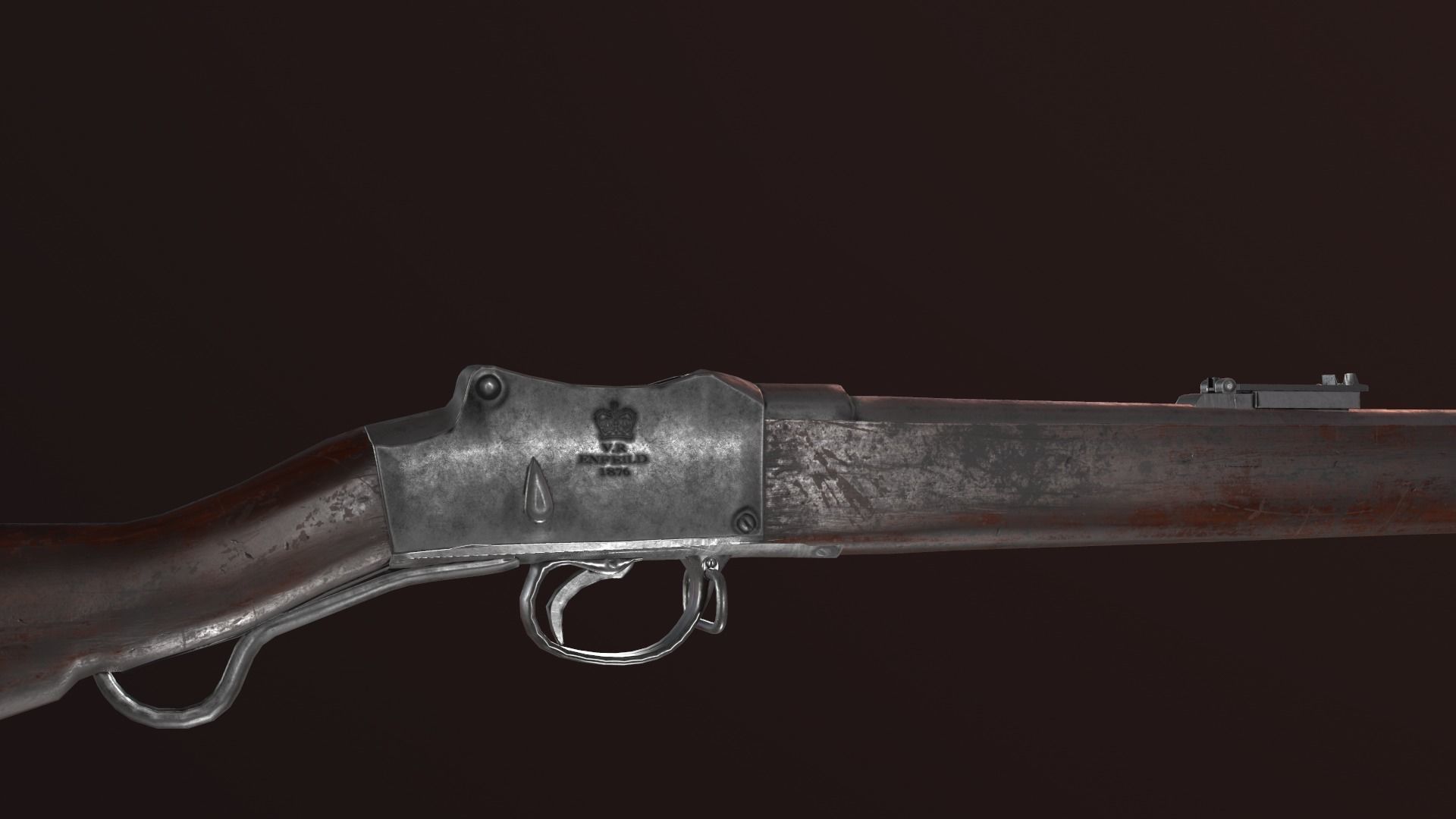 Enfield Martini Henry Rifle Game Ready Model Low-poly 3D model_6
