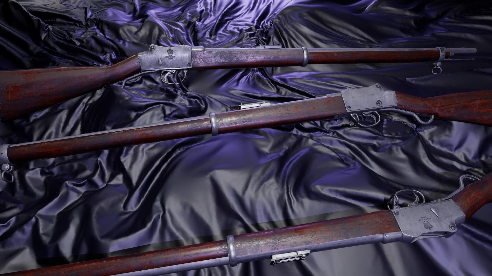 Enfield Martini Henry Rifle Game Ready Model Low-poly 3D model_7