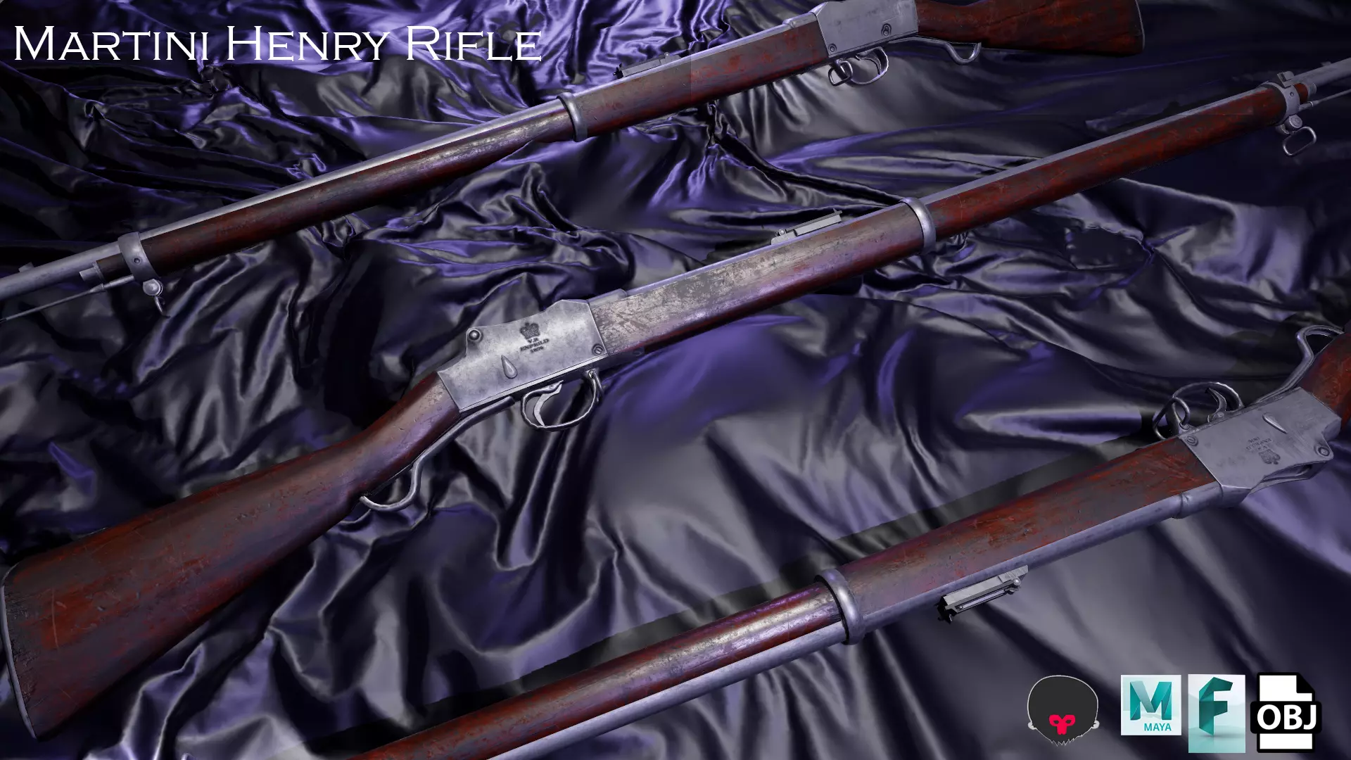 Enfield Martini Henry Rifle Game Ready Model Low-poly 3D model_0