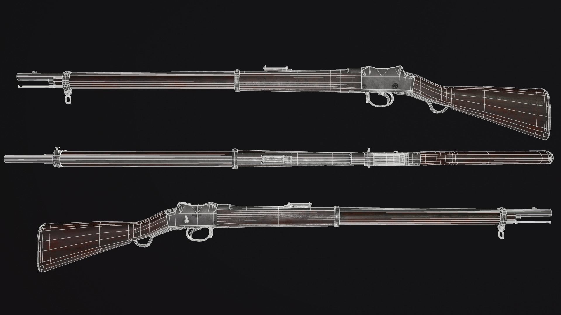 Enfield Martini Henry Rifle Game Ready Model Low-poly 3D model_3
