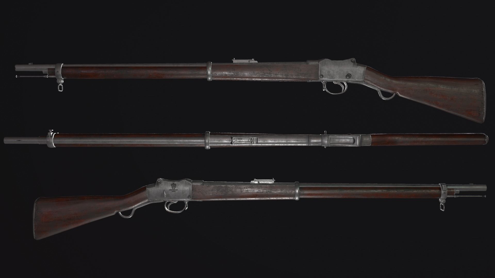 Enfield Martini Henry Rifle Game Ready Model Low-poly 3D model_2