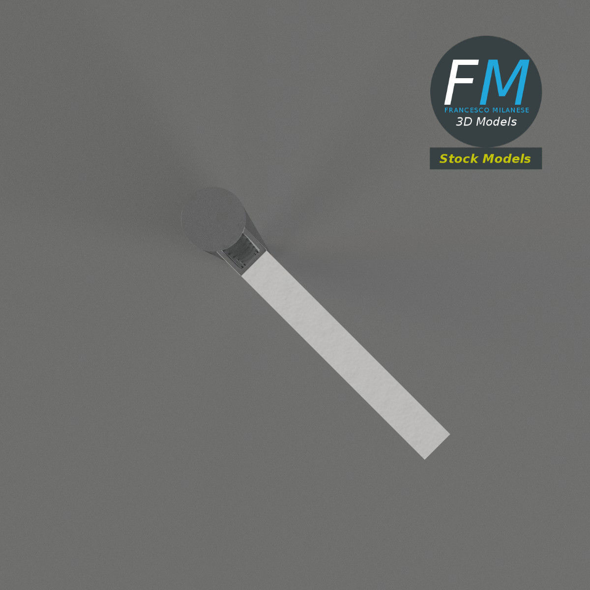 Street pole with board 3D model_6