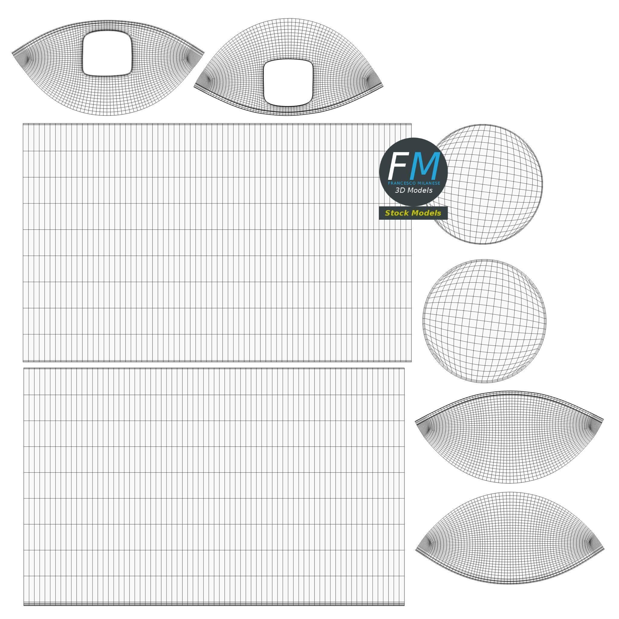 Round top trash bin 3D model_11