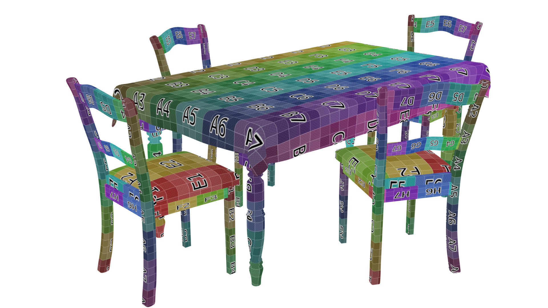 Cartoon Dining table Low-poly 3D model_11