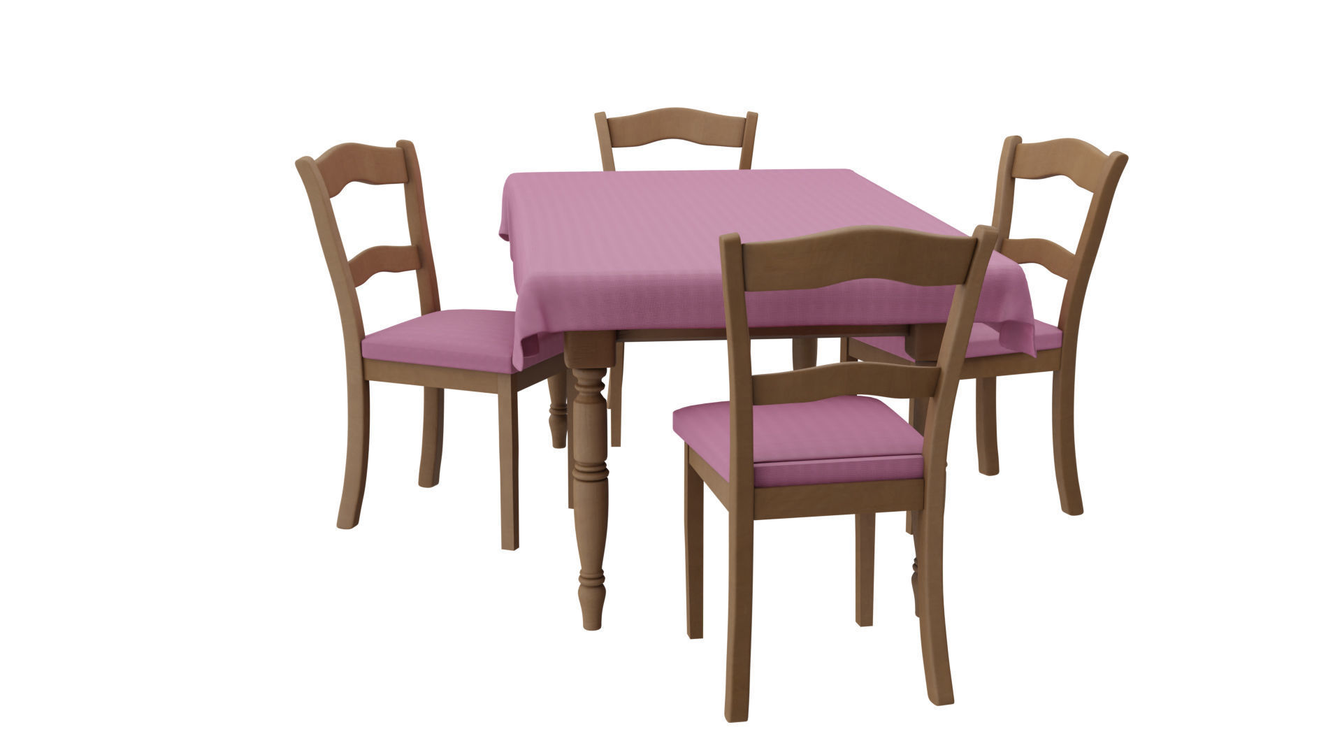 Cartoon Dining table Low-poly 3D model_7