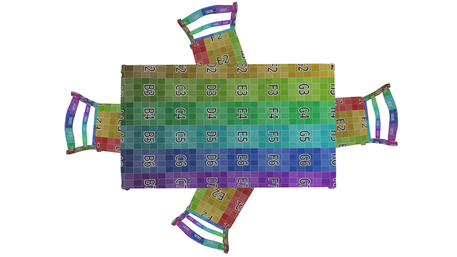 Cartoon Dining table Low-poly 3D model_12