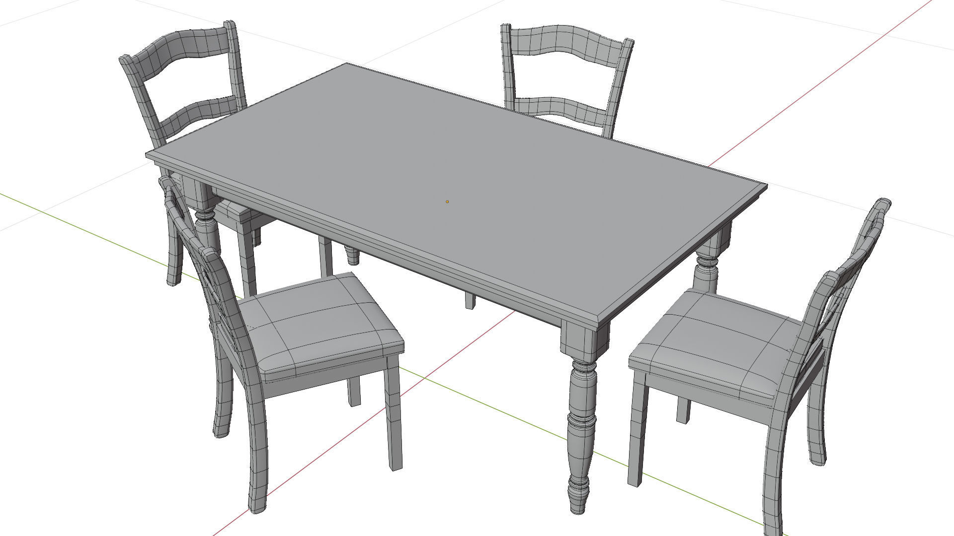 Cartoon Dining table Low-poly 3D model_6