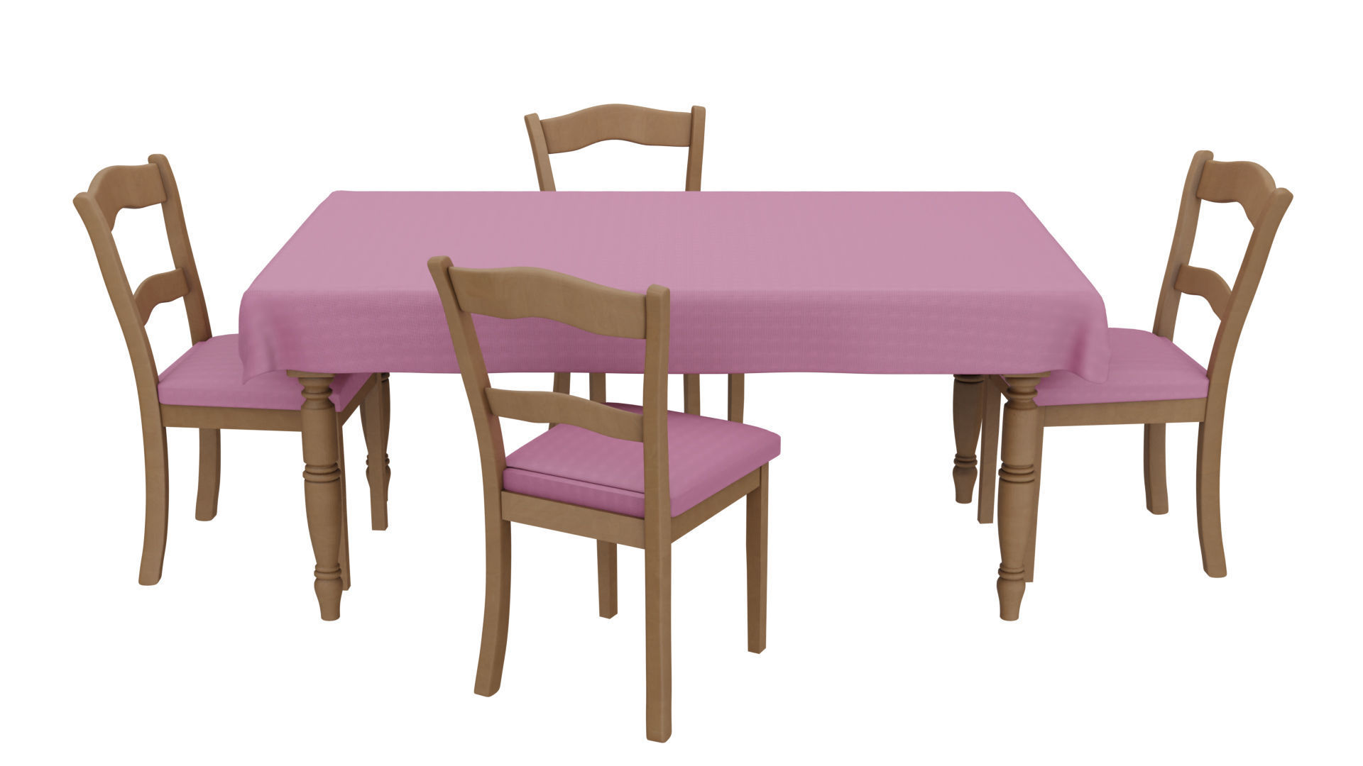 Cartoon Dining table Low-poly 3D model_4