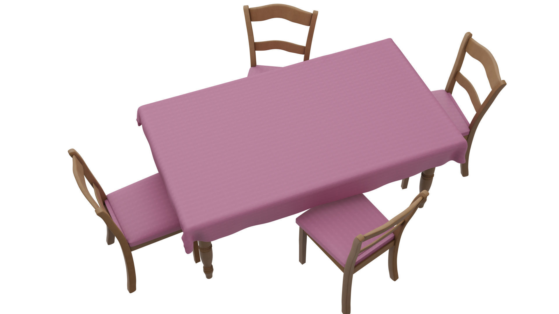 Cartoon Dining table Low-poly 3D model_5