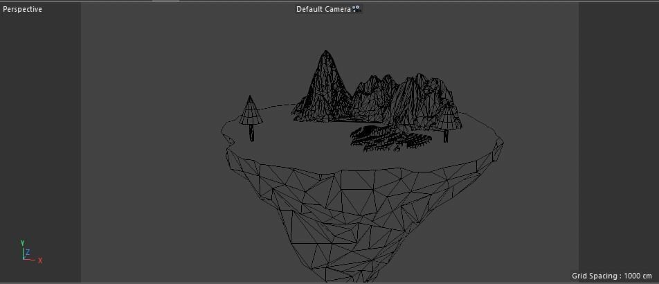 tree and mountains  Low-poly 3D model_5