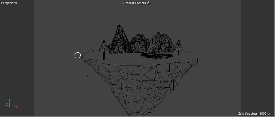 tree and mountains  Low-poly 3D model_3