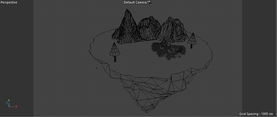 tree and mountains  Low-poly 3D model_6