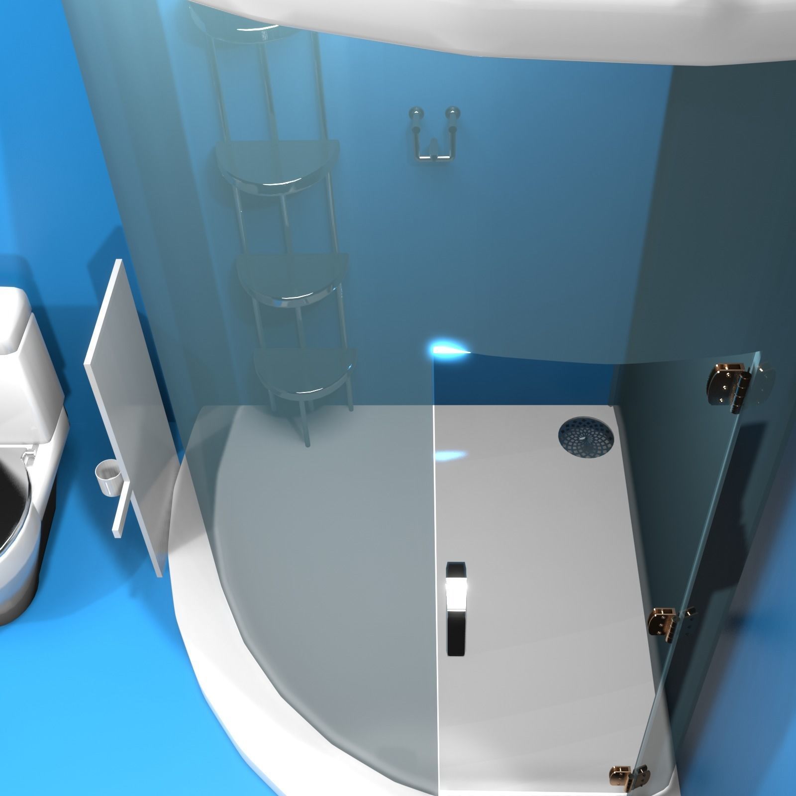 Bathroom sink with mirror on wall 3D model_7