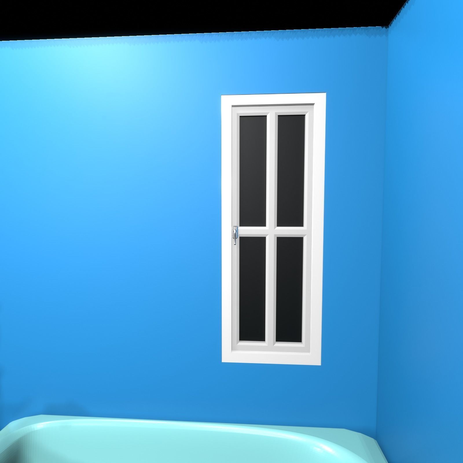 Bathroom sink with mirror on wall 3D model_1