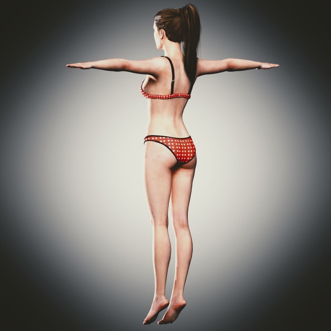 Rigged Clothed Woman 01 - with inner wears Low-poly 3D model_10