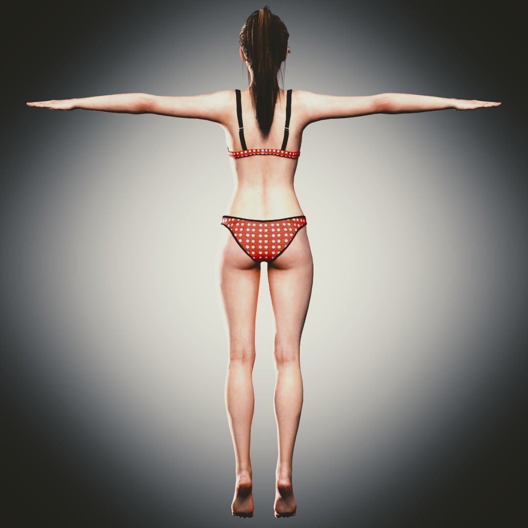 Rigged Clothed Woman 01 - with inner wears Low-poly 3D model_8