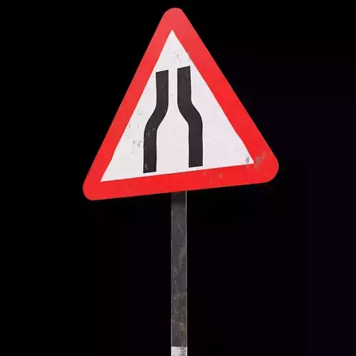 Narrow road ahead Roadsign