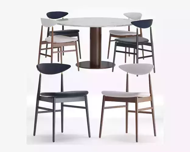 Gent dining chair -Fully Upholsered Gubi