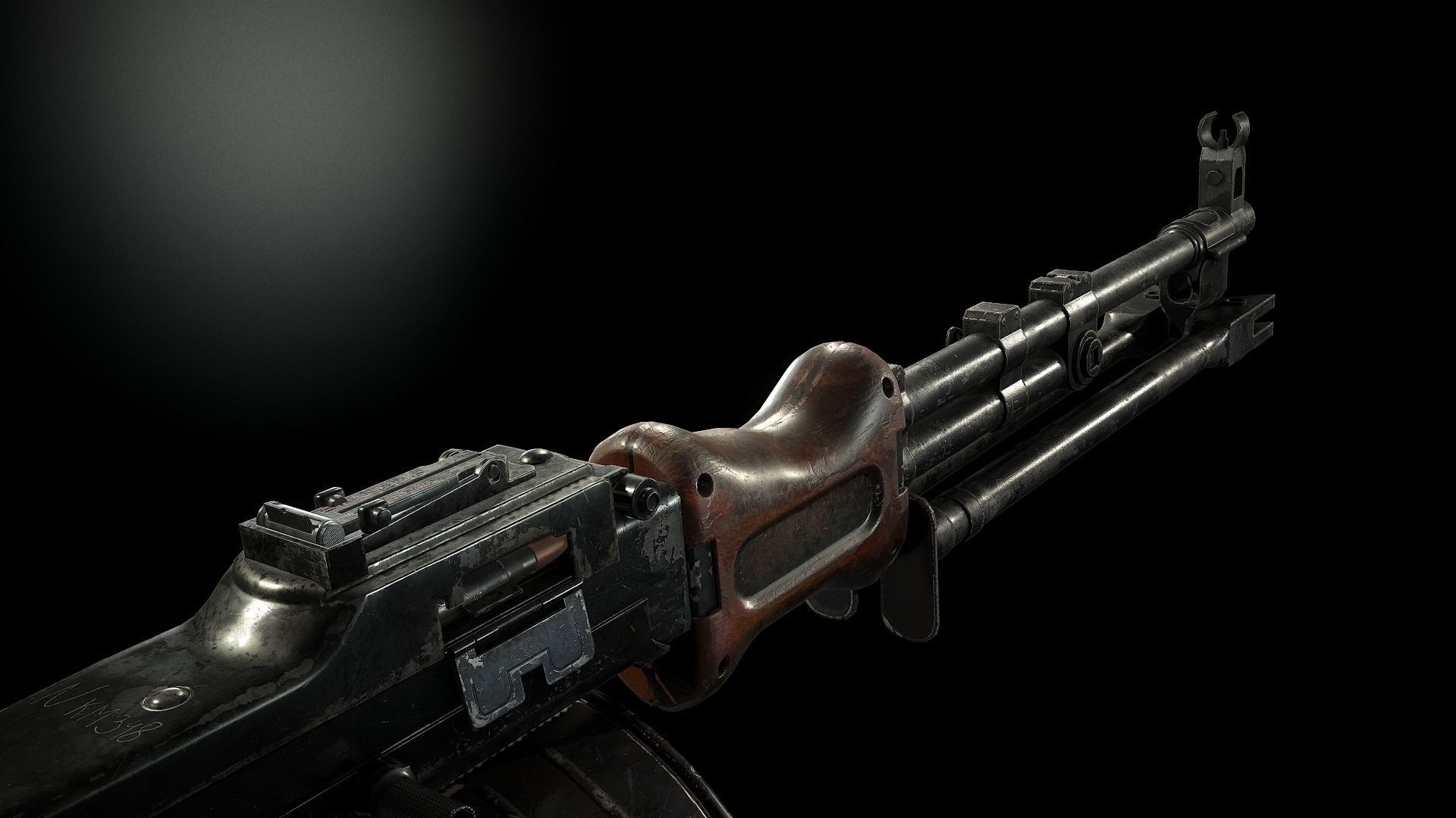 RPD machinegun Low-poly 3D model_5