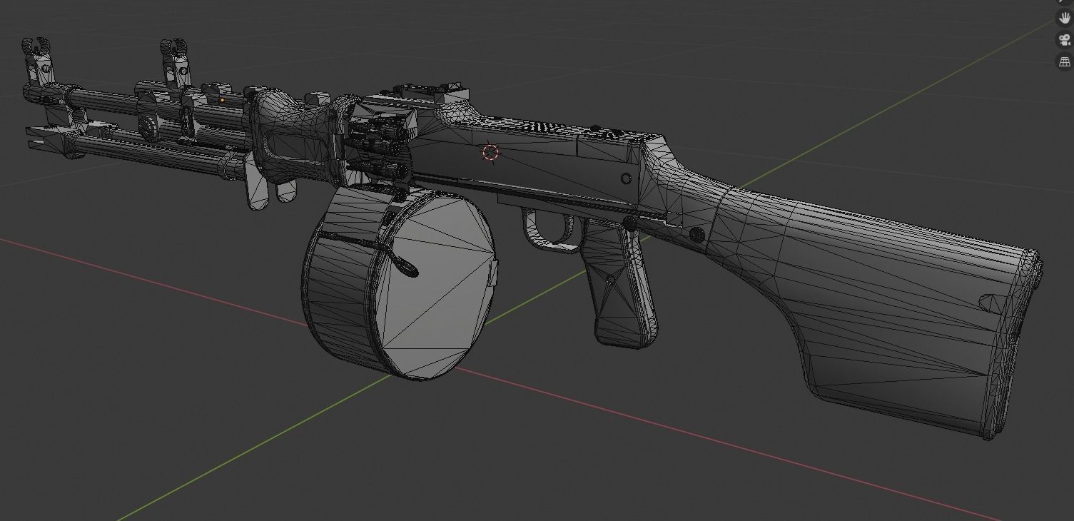 RPD machinegun Low-poly 3D model_9