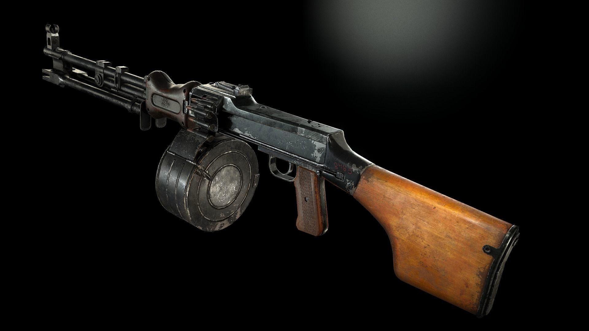 RPD machinegun Low-poly 3D model_2
