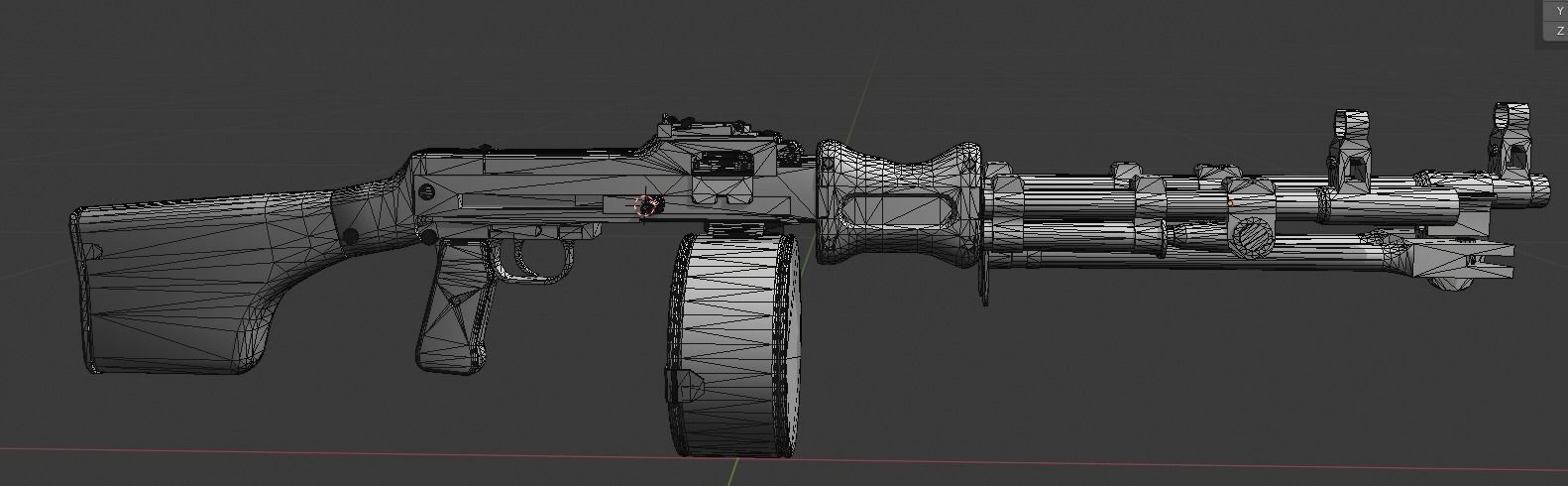 RPD machinegun Low-poly 3D model_10