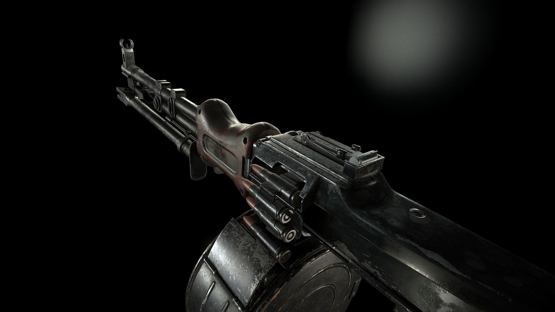 RPD machinegun Low-poly 3D model_3