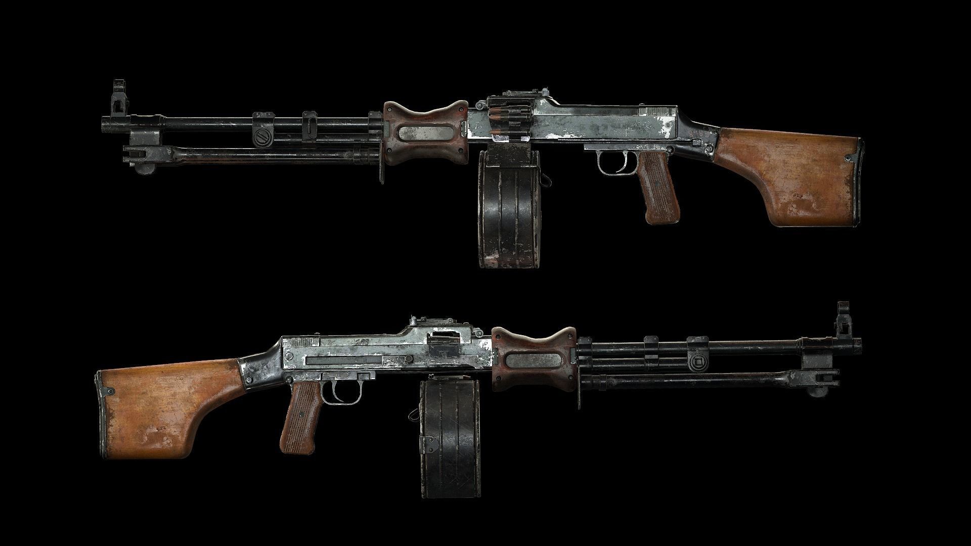 RPD machinegun Low-poly 3D model_7