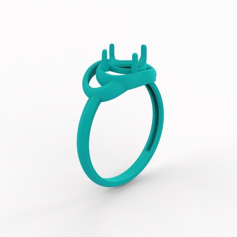 Women Ring with gem pear 3dm 3D print model 3D print model_17