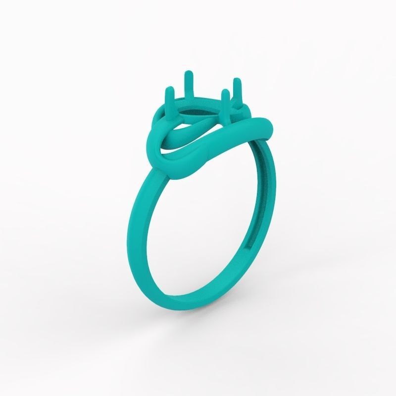 Women Ring with gem pear 3dm 3D print model 3D print model_19