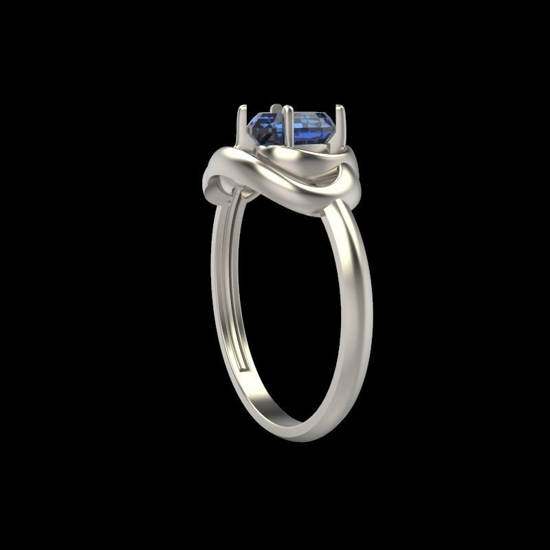 Women Ring with gem pear 3dm 3D print model 3D print model_10