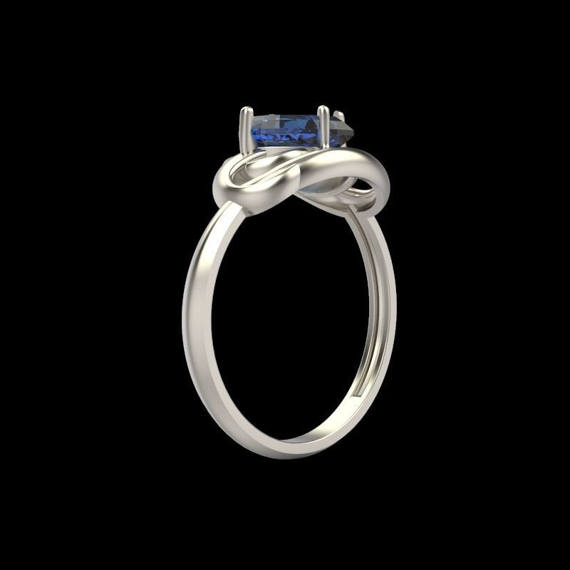 Women Ring with gem pear 3dm 3D print model 3D print model_8