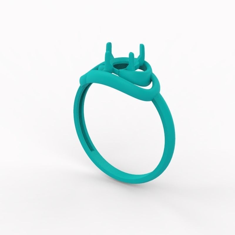 Women Ring with gem pear 3dm 3D print model 3D print model_18