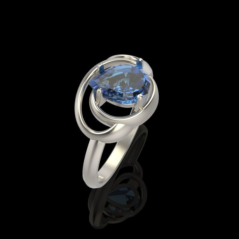 Women Ring with gem pear 3dm 3D print model 3D print model_44