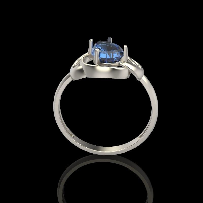 Women Ring with gem pear 3dm 3D print model 3D print model_5