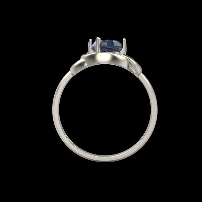 Women Ring with gem pear 3dm 3D print model 3D print model_7