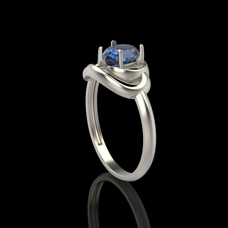 Women Ring with gem pear 3dm 3D print model 3D print model_3