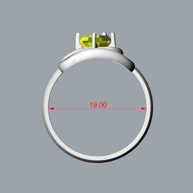 Women Ring with gem pear 3dm 3D print model 3D print model_29