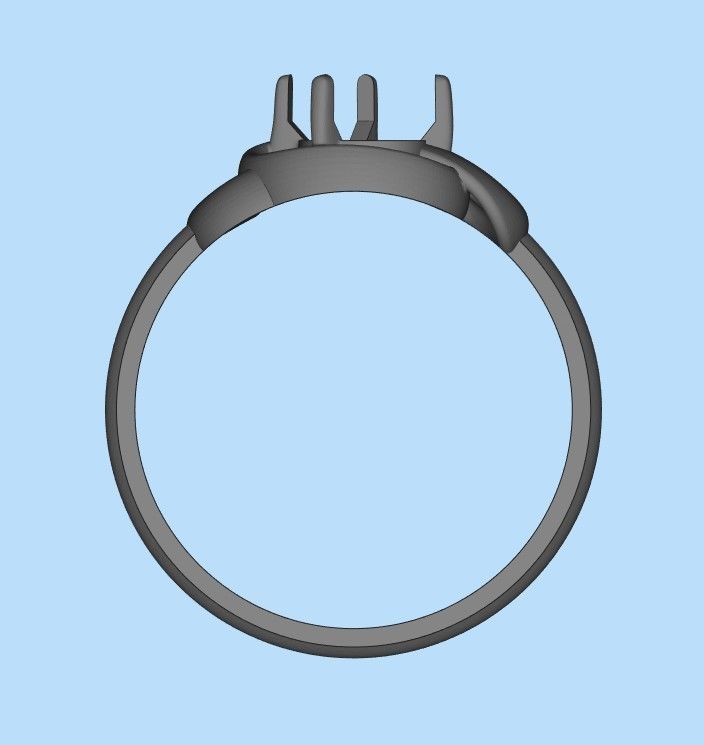 Women Ring with gem pear 3dm 3D print model 3D print model_24