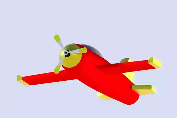 Low Poly Simple Cartoon Plane