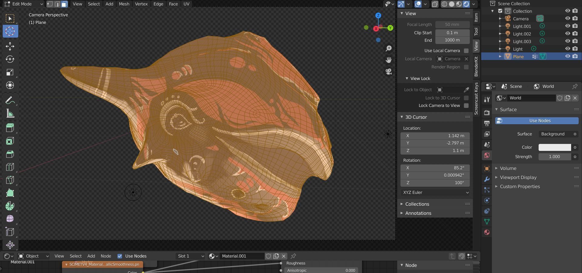 red modern sci-fi helmet SciMet  Low-poly 3D model_4