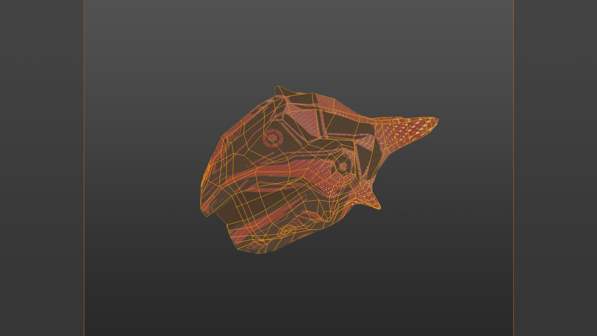 red modern sci-fi helmet SciMet  Low-poly 3D model_12
