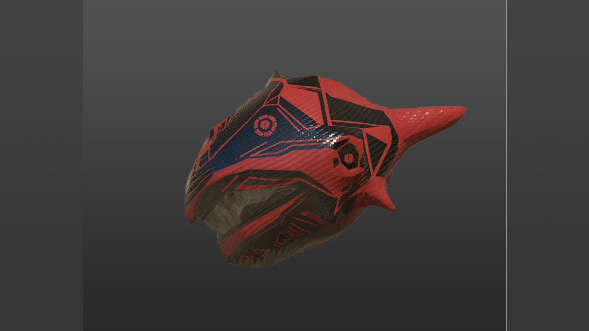red modern sci-fi helmet SciMet  Low-poly 3D model_13
