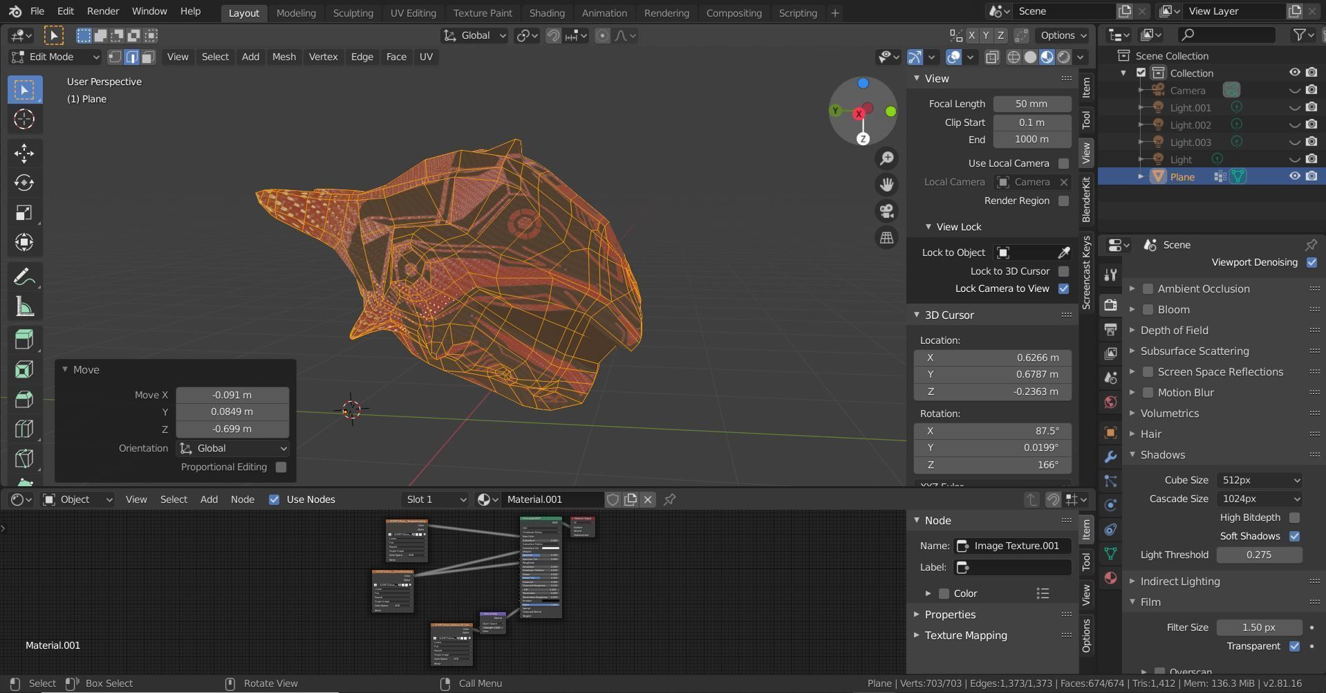 red modern sci-fi helmet SciMet  Low-poly 3D model_7