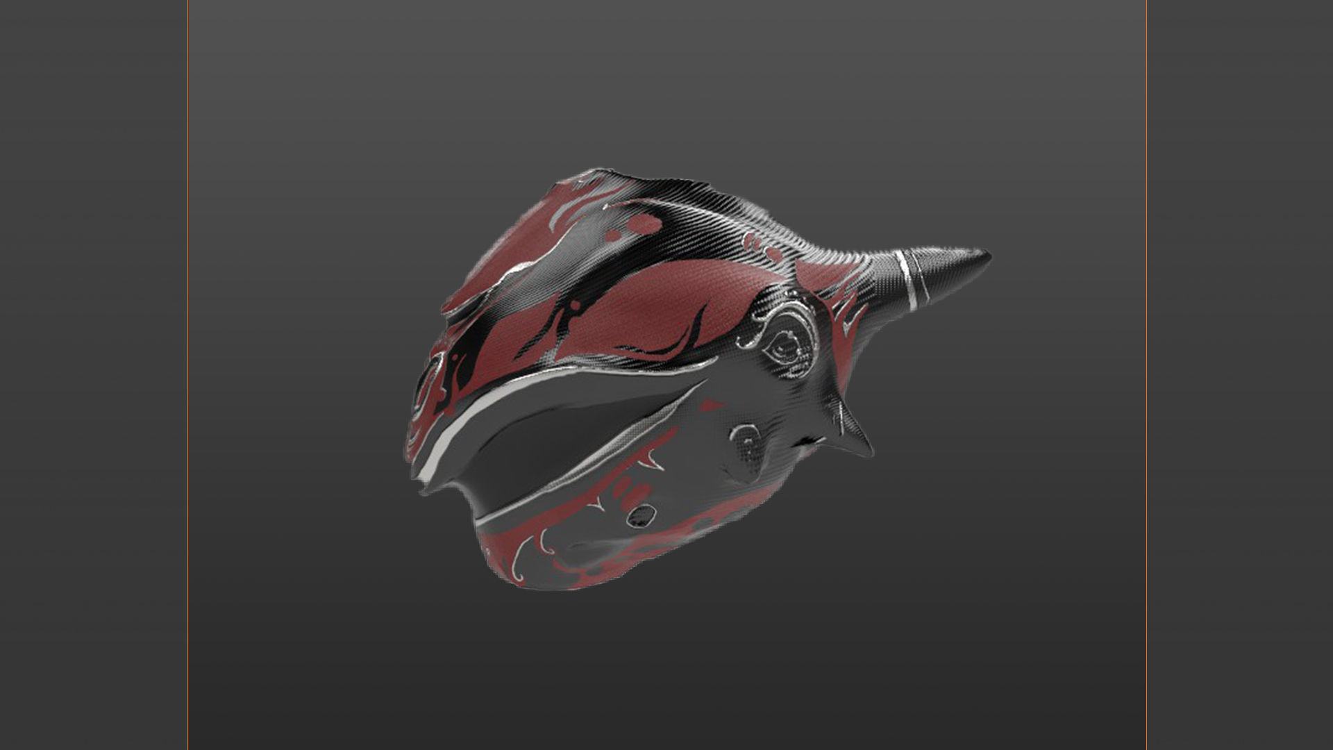 red modern sci-fi helmet SciMet  Low-poly 3D model_10