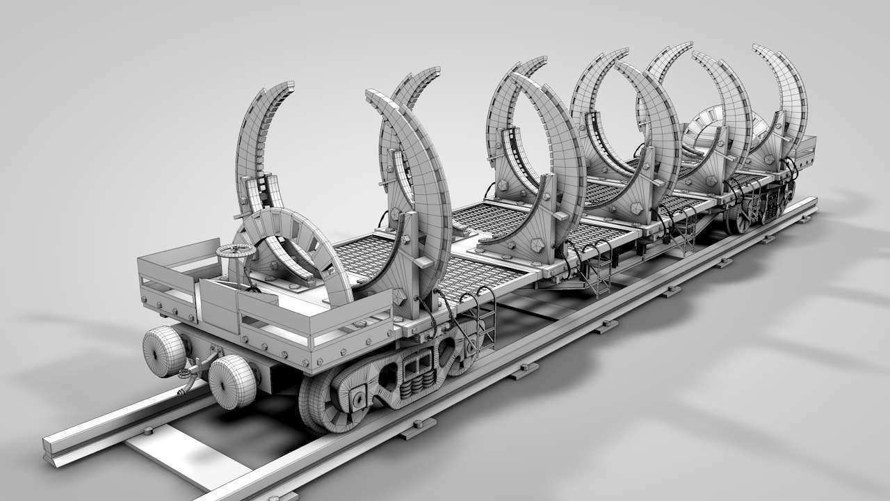 Custom Loads Cargo Wagon 3D model_9