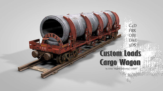 Custom Loads Cargo Wagon 3D model